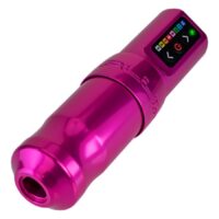 Macchina per tatuaggi rosa FK Irons Spektra Flux su sfondo bianco