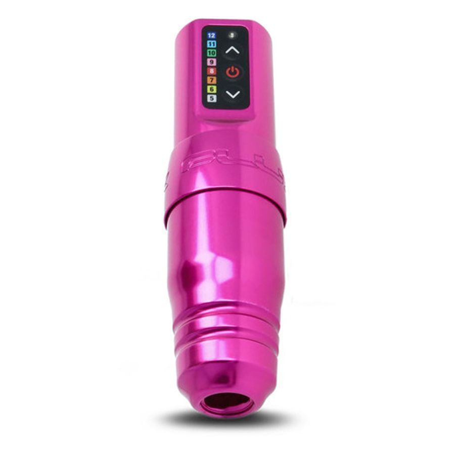 FK Irons Microbeau Flux S in rosa Macchina per tatuaggi FK Irons Microbeau Flux S rosa su sfondo bianco