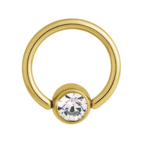Anello Clip-In brillante flat back in titanio