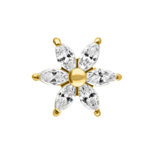 Terminale fiori ibisco per filetto interno - Oro