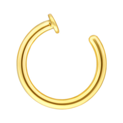 Anello aperto naso in acciaio dorato