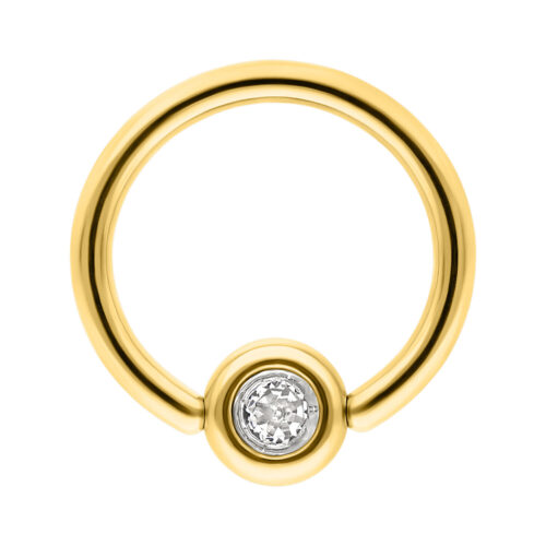 Anello Clip-In brillante flat back in titanio