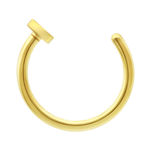 Anello aperto naso in titanio dorato