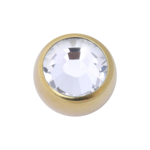 Sfera cristallo in titanio dorato per filetto esterno