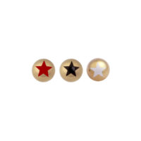 Punte per piercing dorate con stelle Tre punte per piercing in titanio dorato con stelle rosse, nere e bianche