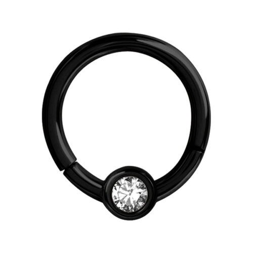 Septum Clicker cristallo in acciaio nero