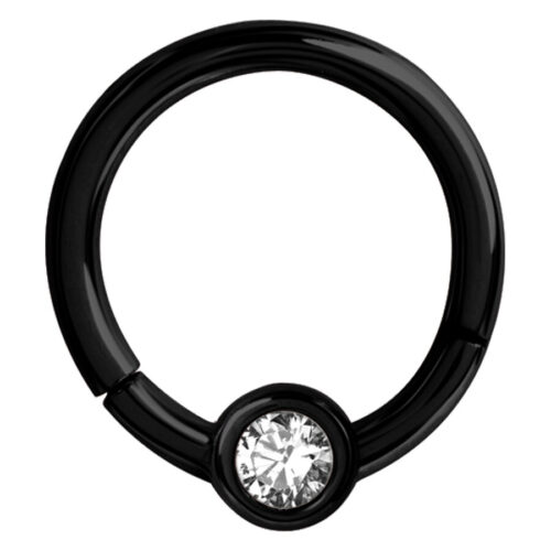 Septum Clicker cristallo in acciaio nero