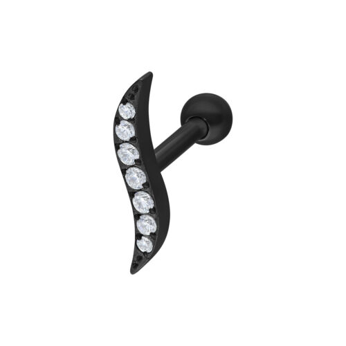 Earbarbell crystal wave in titanio - Nero