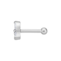 Barbell per orecchio Windmill argento con cristalli chiari su sfondo bianco