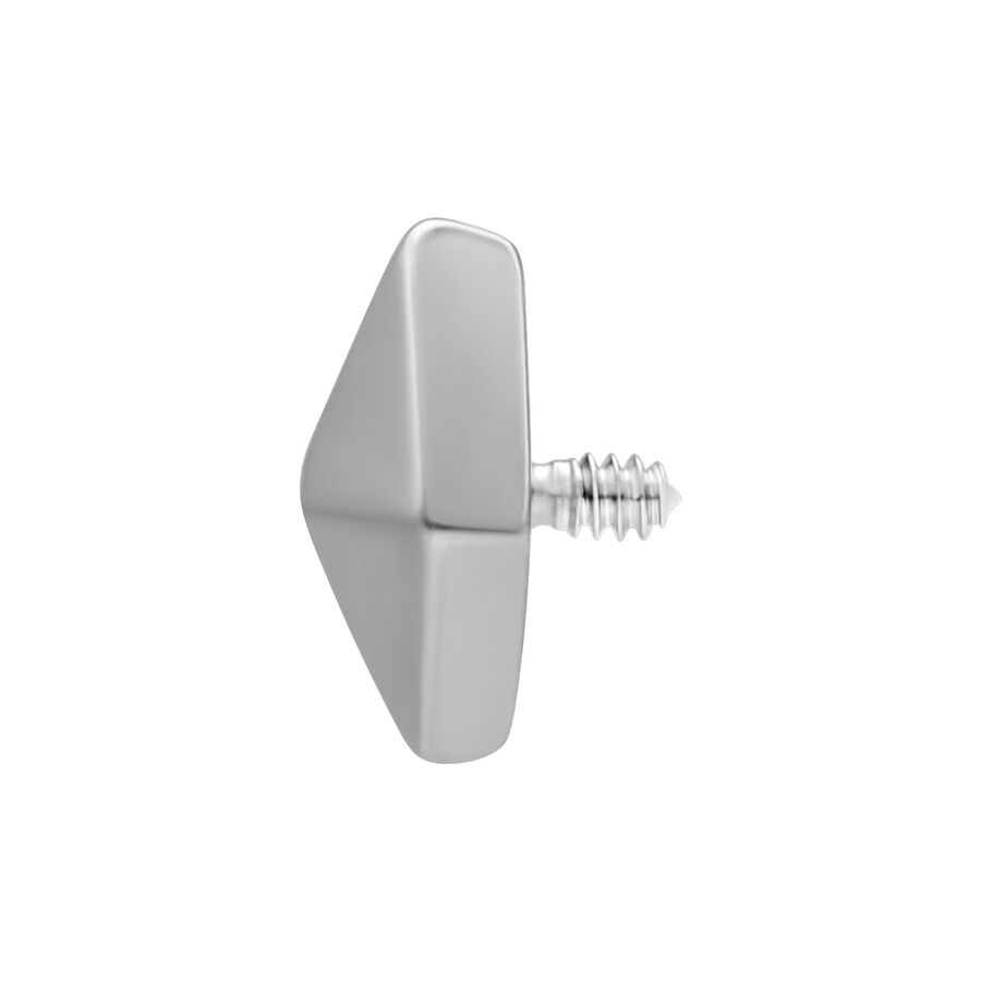 Piramide in Argento in Acciaio Chirurgico Punta piramidale in argento con filettatura esterna su sfondo bianco