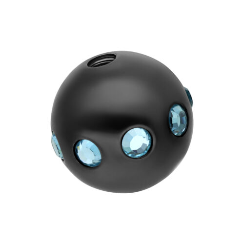 Sfera cristalli in titanio nero per filetto esterno