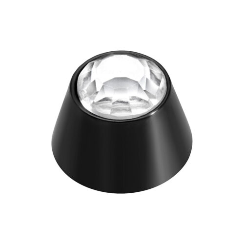 Terminale cono cristallo in titanio nero per filetto esterno
