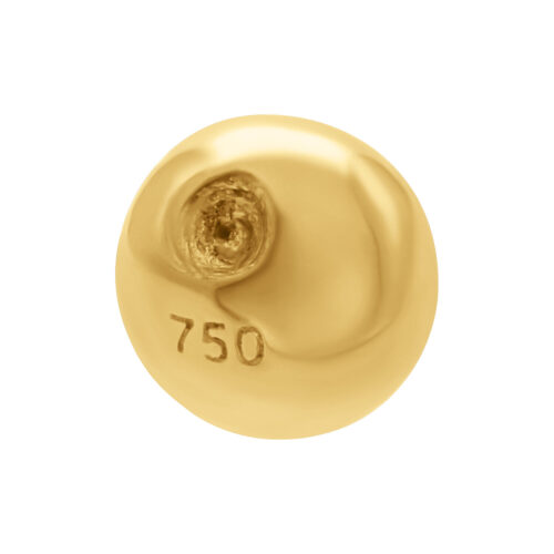 Sfera Clip In in oro 18k lucida, 3,0 mm, su sfondo bianco