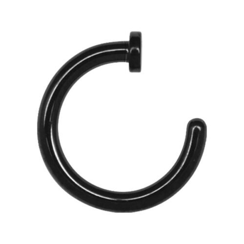 Anello aperto naso in acciaio nero
