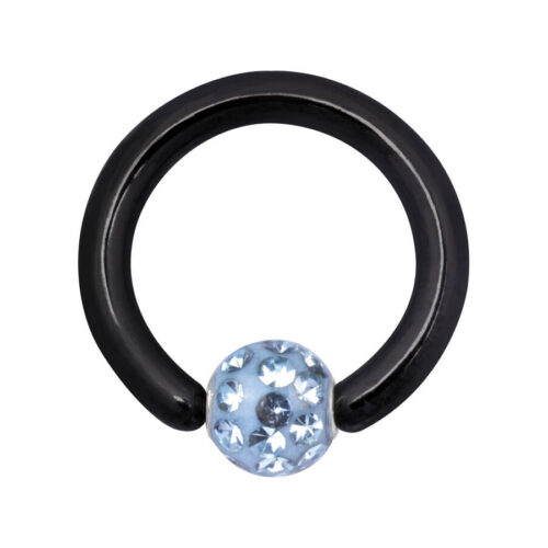 Anello Clip-In Cristalli Titanio Nero