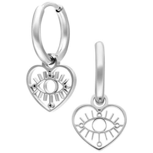 Mini Hoops Heart Eye Pendente
