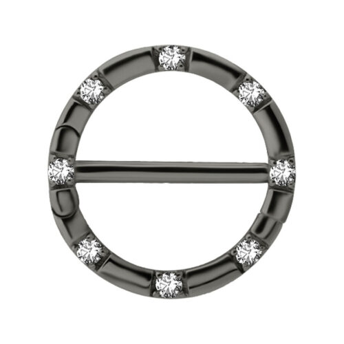 Clicker Capezzolo Cristalli Acciaio Nero