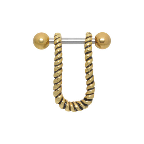 Barbell orecchio corda in acciaio - Oro