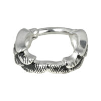 Clicker Piercing Ali d'Angelo Argento Clicker Ali d'Angelo in acciaio chirurgico 316L con design a piuma
