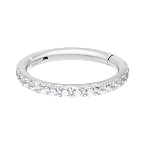 Hinged Ring cristalli in acciaio