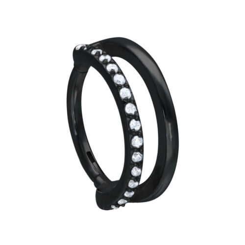 Septum Clicker Cristalli Anello Doppio Acciaio