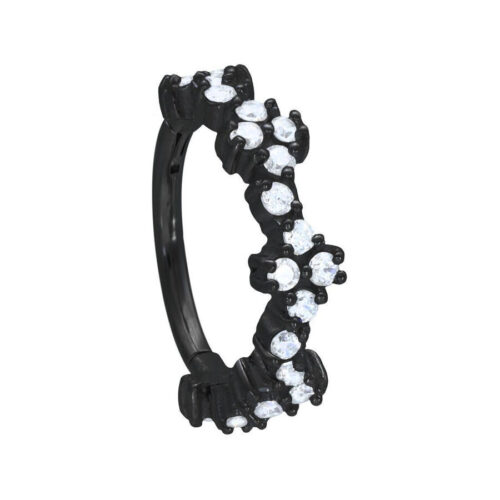 Anello Clicker Tiara Cristalli Acciaio