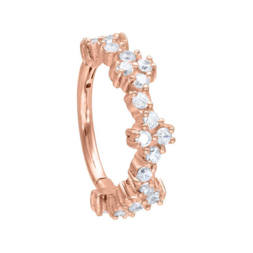 Anello Clicker Tiara Cristalli Acciaio