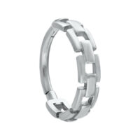 Clicker a Catena Argento in acciaio chirurgico su sfondo bianco