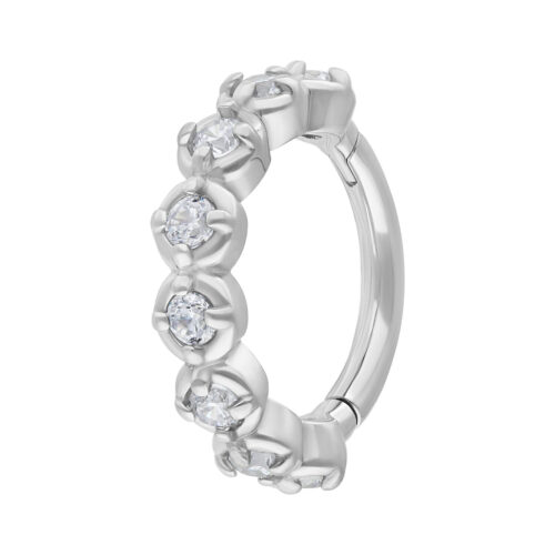 Hinged Ring Cristalli Glamorous Acciaio