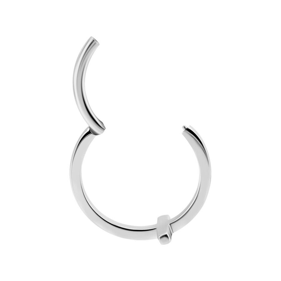 Hinged Cross Ring in argento con diametro interno di 12,0 mm su sfondo bianco