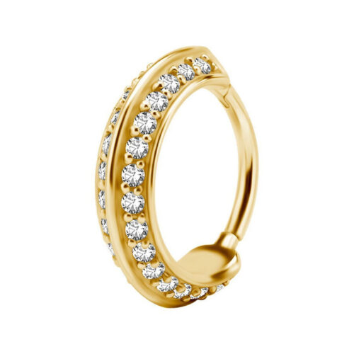 Hinged Ring Double Cristalli Acciaio