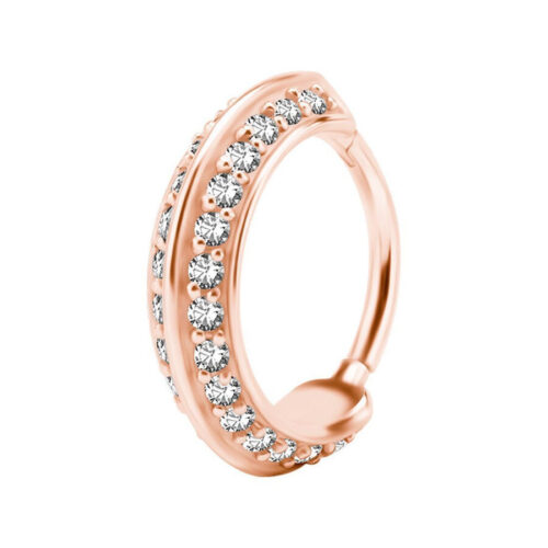 Hinged Ring Double Cristalli Acciaio