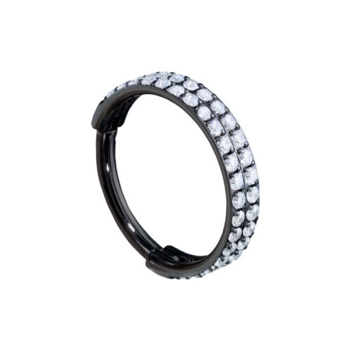 Hinged 2 Rings Crystal Clicker Acciaio