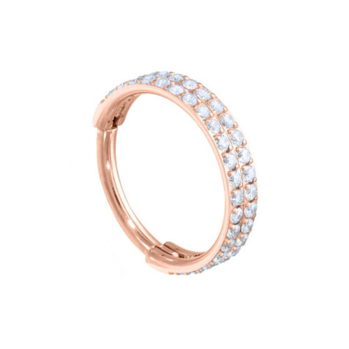 Hinged 2 Rings Crystal Clicker Acciaio