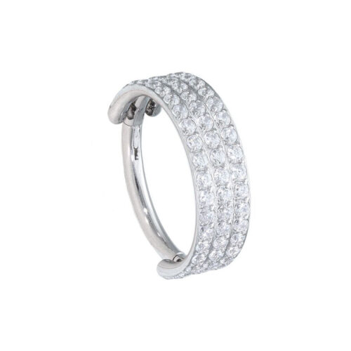 Hinged 3 Rings Crystal Clicker Acciaio
