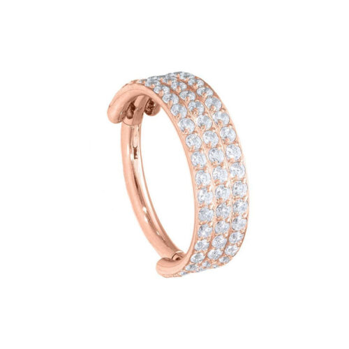 Hinged 3 Rings Crystal Clicker Acciaio