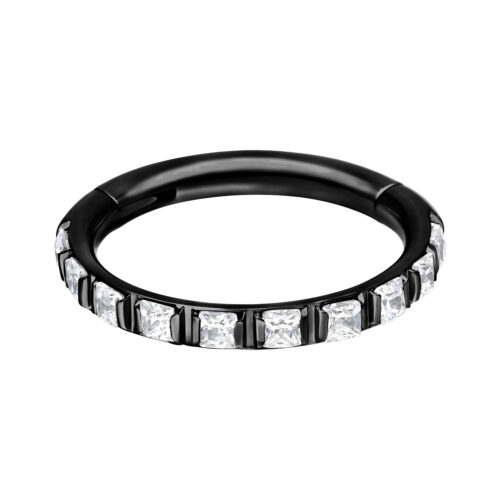 Hinged Ring Clicker Cristalli Acciaio