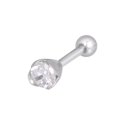 Punto Luce cristallo solitario in argento e acciaio