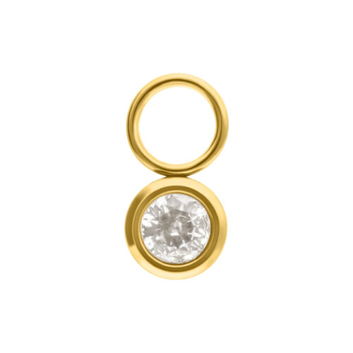 Piercing Charm Round Crystal - Oro