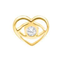 Inserto Eye in Cristallo Push Fit Dorato Inserto a cuore dorato con cristallo chiaro al centro, adatto per piercing Push Fit