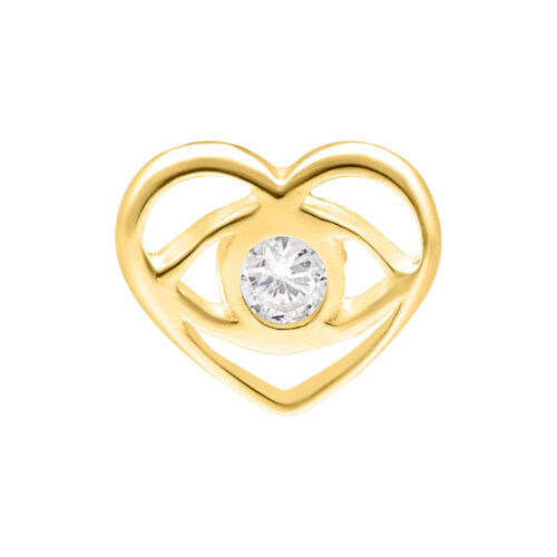 Terminale push-fit cristallo lovely eye argento - Oro