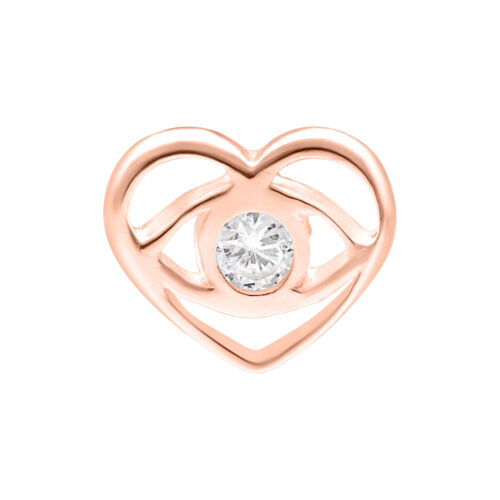 Terminale push-fit cristallo lovely eye argento - Oro rosa