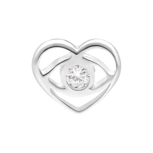 Terminale push-fit cristallo lovely eye argento