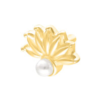 Inserto Push Fit dorato con accento di perla su sfondo bianco