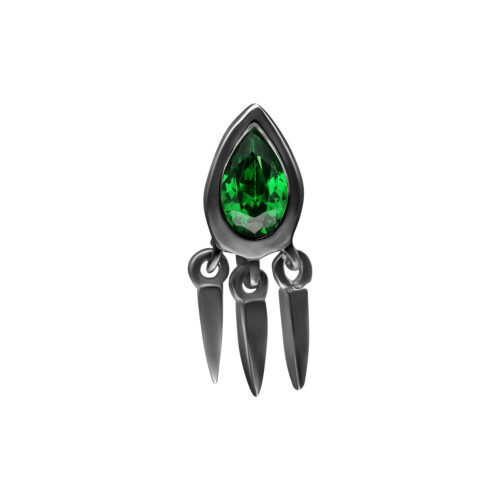 Terminale push-fit cristallo verde in argento - Nero