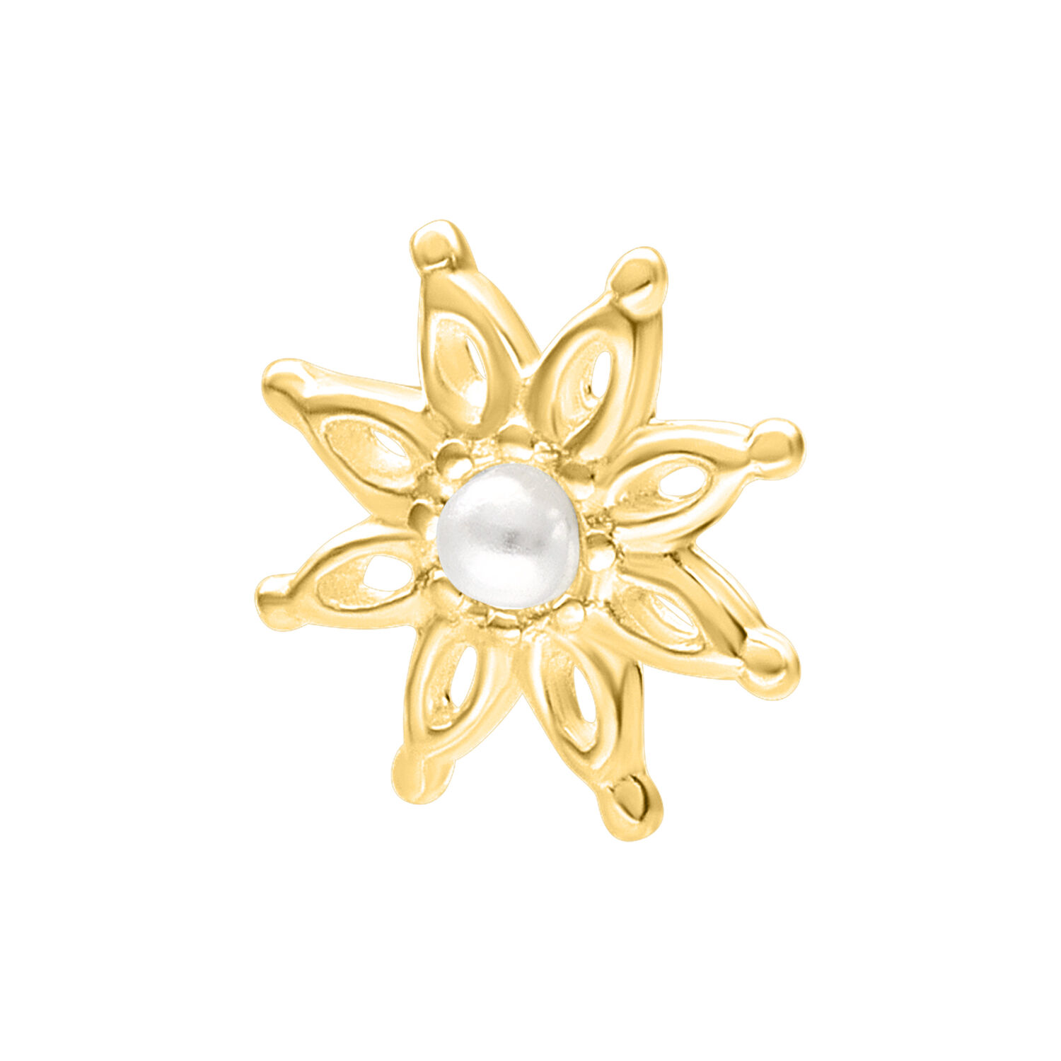 Aureo Push Fit Bloom Inserto con centro di perle su sfondo bianco