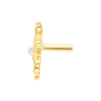 Goldener Aufsatz für Push Fit Piercing, seitliche Ansicht, 7mm