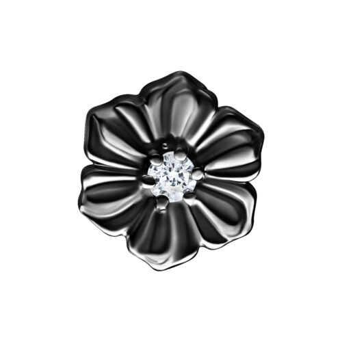 Terminale Push-Fit Hibiscus Cristallo in Argento - Nero