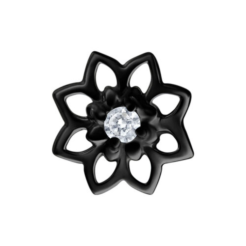 Terminale Push-Fit Girasole con Cristallo in Argento - Nero