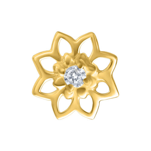 Terminale Push-Fit Girasole con Cristallo in Argento - Oro